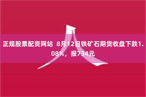 正规股票配资网站  8月12日铁矿石期货收盘下跌1.08%，报734元