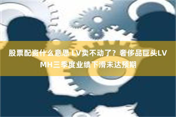 股票配资什么意思 LV卖不动了？奢侈品巨头LVMH三季度业绩下滑未达预期