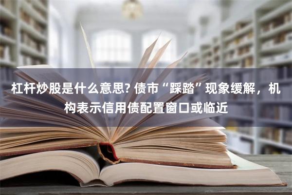 杠杆炒股是什么意思? 债市“踩踏”现象缓解，机构表示信用债配置窗口或临近