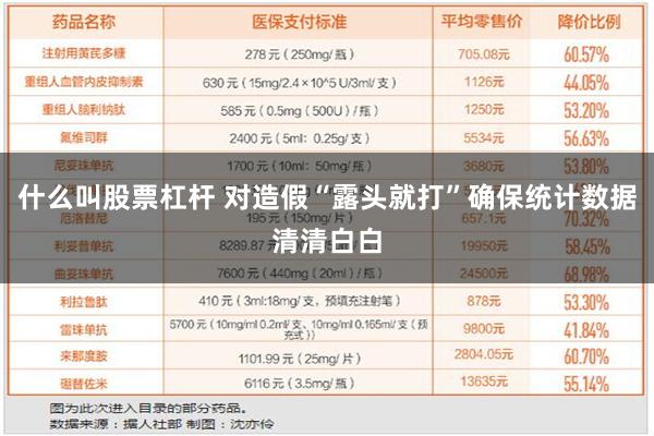 什么叫股票杠杆 对造假“露头就打”确保统计数据清清白白